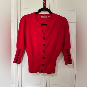 NY Collection 3/4 sleeved cardigan with bow detailing